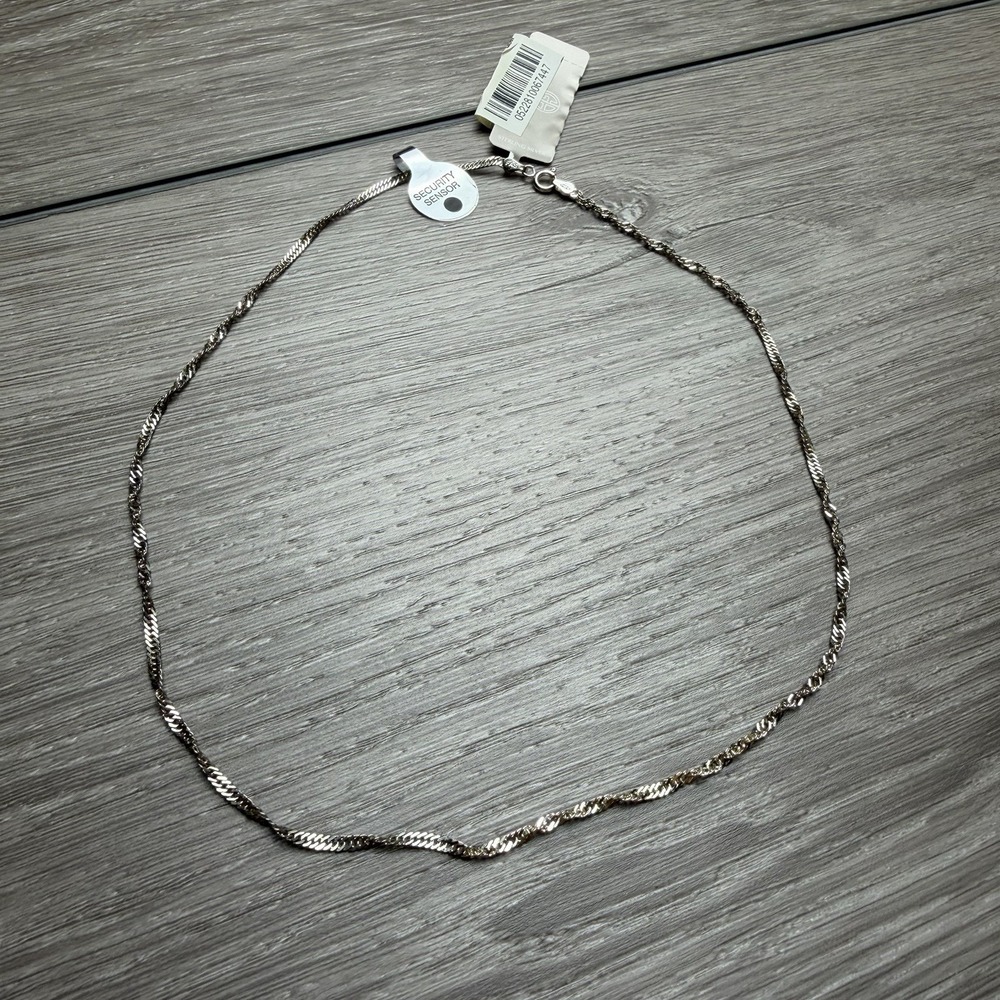 925 Sterling Silver Twisted Singapore Chain Necklace 18" New